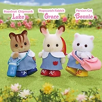Les amis de la garderie de Calico Critters, ensemble de 3 poupées figurines à collectionner vêtues pour la garderie
