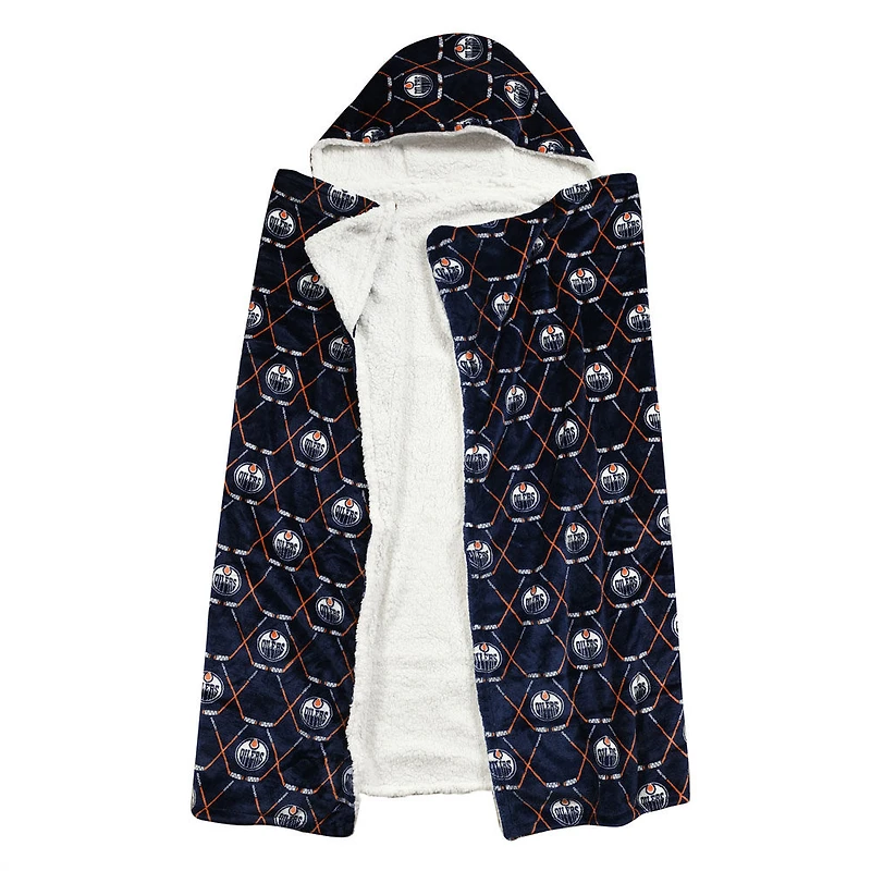 Couverture à capuche des Oilers d'Edmonton de la LNH (50 x 70 po)