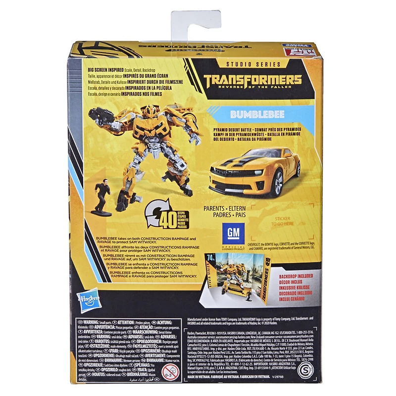 Transformers Bumblebee Studio Series, figurine Bumblebee 74BB de classe Deluxe du film Transformers : La Revanche