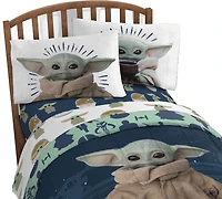 L'Enfant Baby Yoda Ensemble de draps pour lit 1 place.