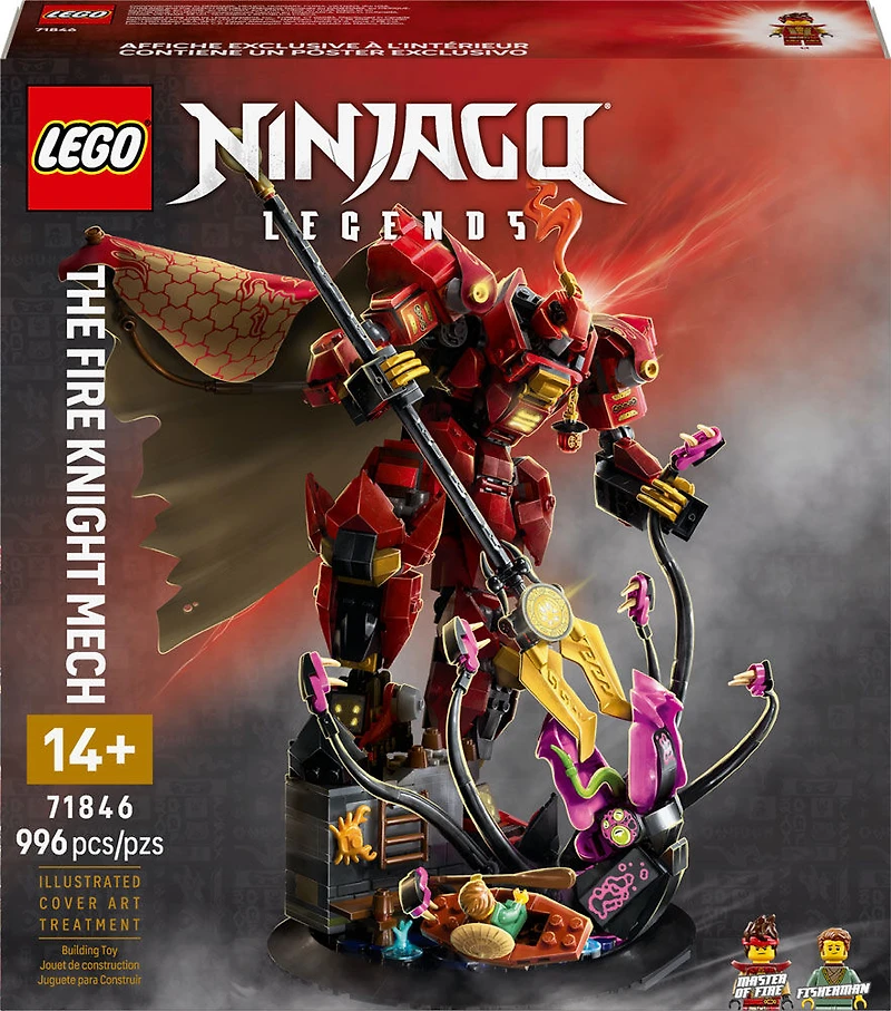 LEGO NINJAGO Le Robot Chevalier de Feu, Ensemble de Construction avec 2 Figurines Incluant Kai 71846