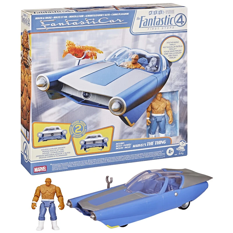 Marvel Studios The Fantastic Four Epic World of Action Hover & Cruise Fantasticar, Figure and Toy Car Set