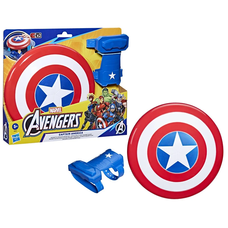 Marvel Avengers jouet Bouclier et Gant magnétiques de Captain America, jouet de jeu de rôle Avengers