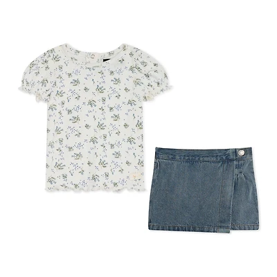 7 For All Mankind 2 Piece Denim Skort Set