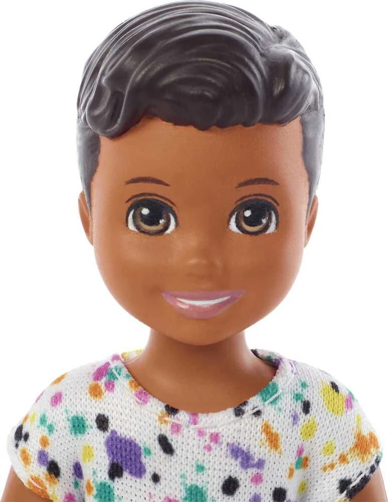 Barbie Small Doll and Accessories, Babysitters, Inc. Set with Table, Chair and 5 Pieces