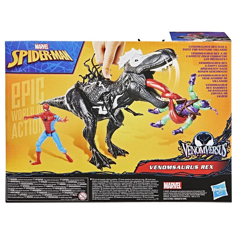 Marvel Spider-Man Epic World of Action VenomVersus, figurine Venomsaurus Rex de 40,5 cm