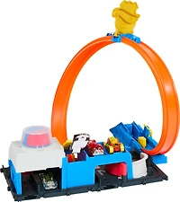 Hot Wheels City Super Police Station Playset with 1:64 Scale Police Toy Car & Adjustable Track Loop