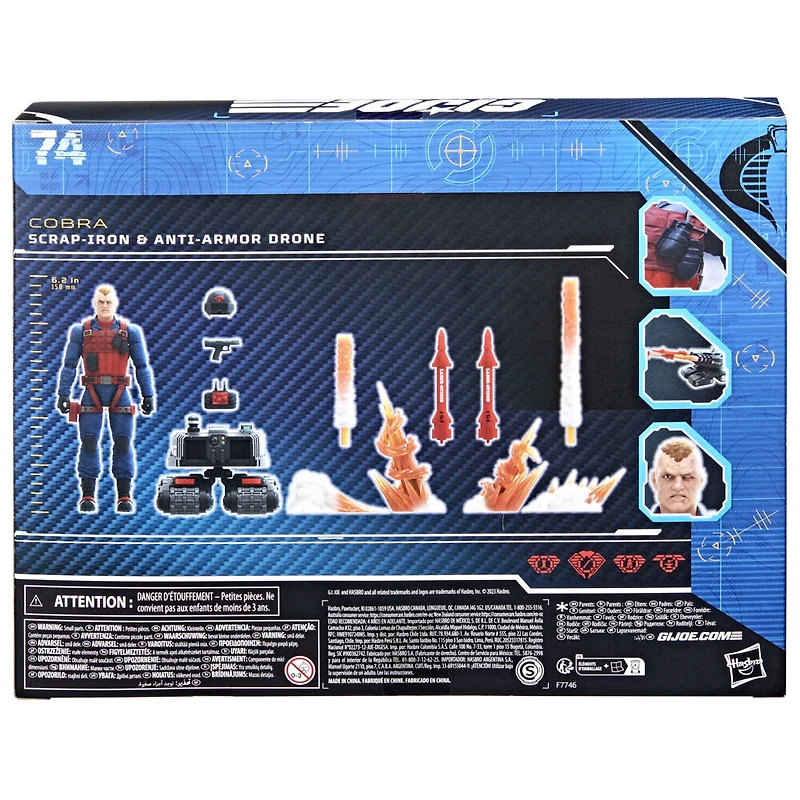 G.I. Joe Classified Series Scrap-Iron and Anti-Armor Drone, Collectible G.I. Joe Action Figures, 74, 6 Inch Action Figures