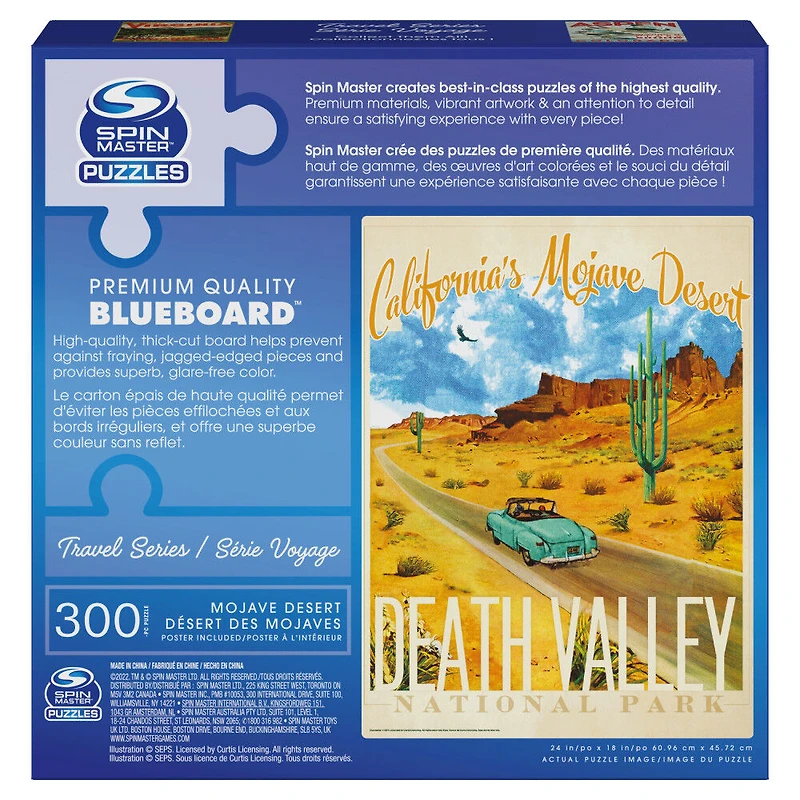 Puzzles Spin Master, Désert des Mojaves, Puzzle de 300 pièces de la série Voyage représentant le parc national de la Vallée de la Mort en Californie, avec poster