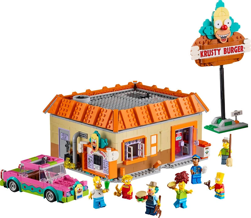 LEGO Icons The Simpsons: Krusty Burger Collectible Building Set for Adults & Fans, Ages 18+ - 10352