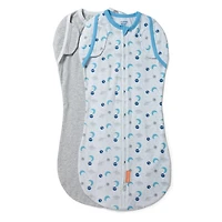 SwaddleMe Arms Free 2PK Sac de nuit transformable MONTEE VERS LA LUNE ÉTAPE 2