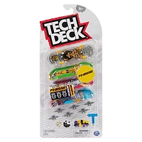 Tech Deck, Coffret de 4 fingerboards Ultra DLX, Skateboards Finesse, Mini skateboards personnalisables à collectionner