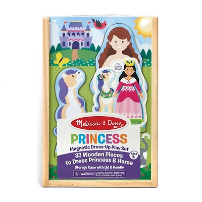 Melissa & Doug Princess & Horse Magnetic Dress-Up Wooden Dolls Pretend Play Set (35 pcs