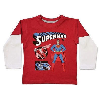 Superman - Long Sleeve Fooler Tee - Red