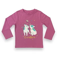 Besties Long Sleeve Tee Pink
