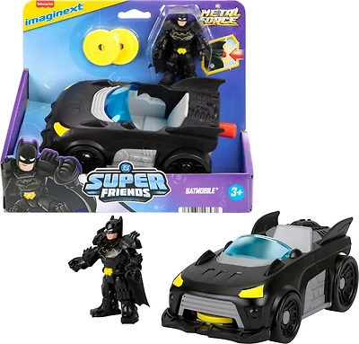 Imaginext-Batmobile Metal Force DC Super Friends-Véhicule et figurine