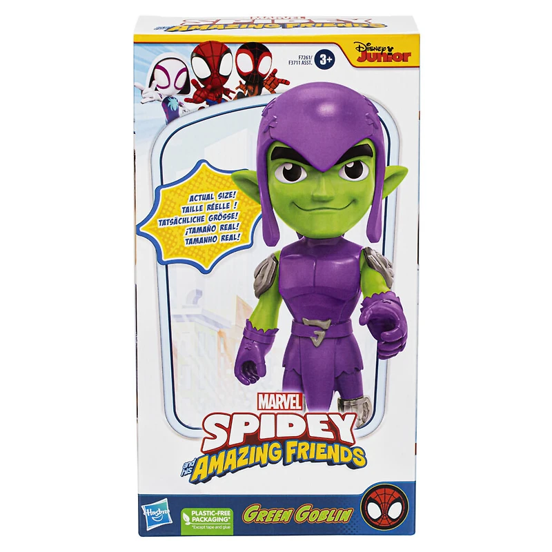 Marvel Spidey and His Amazing Friends Supersized Green Goblin Figure, 9-Inch Action Figure, Preschool Toys for Kids