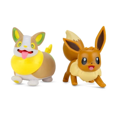 Pokémon - Figurine de combat, paquet de 2 - Évoli (Eevee) no 3 et Voltoutou (Yamper)