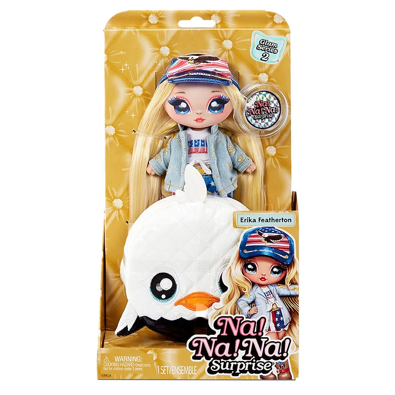 Na Na Na Surprise série Glam 2, Erika Featherton - poupée-mannequin de 19 cm (7,5 po) patriote inspirée d'un aigle