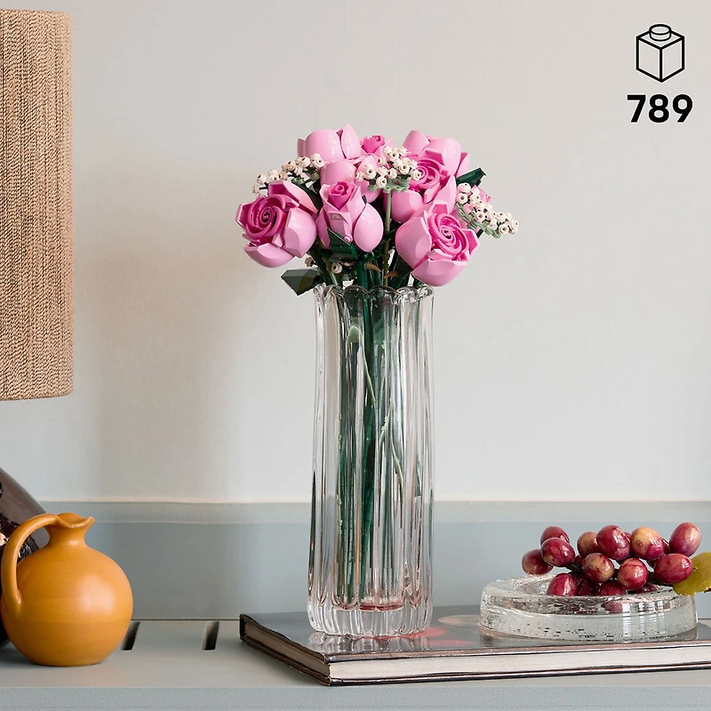 LEGO Botanicals Bouquet of Pink Roses Building Set for Adults, Ages 18+ - Floral Room Decor - 10374