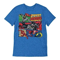 Justice League Short Sleeve Tee - Royal Mix