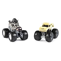 Monster Jam, Monster trucks officiels en métal moulé Bulldozer Vs. Racing Stripes, échelle 1:64