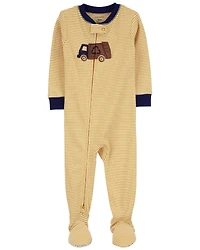 Carter's Recycle Truck Sleep and Play Pajamas Yellow 4T