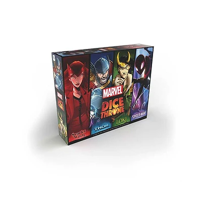 USAopoly Marvel Dice Throne 4-Hero Box (Scarlet Witch, Thor, Loki, Spider-Man) Jeu De Plateau - Édition anglaise