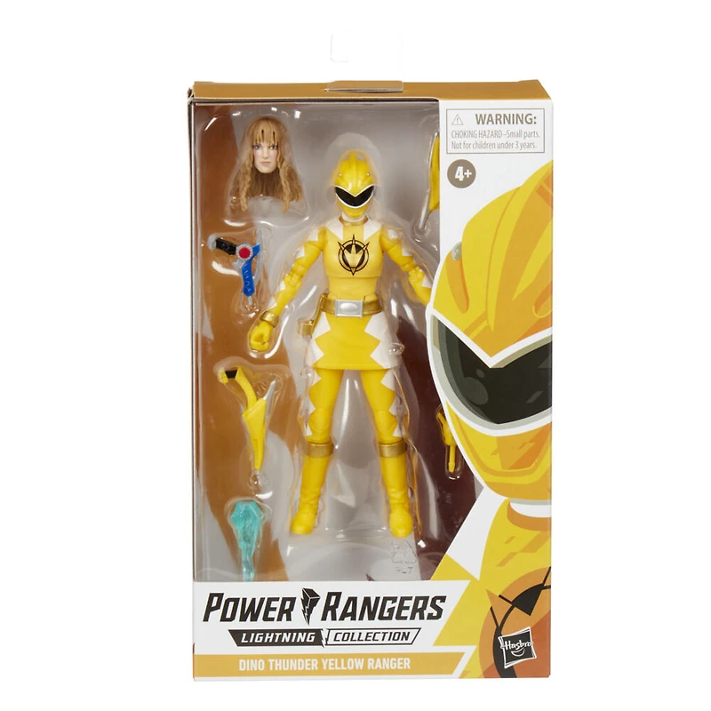 Power Rangers Lightning Collection, Dino Tonnerre Ranger Jaune, figurine articulée premium de 15 cm de collection avec accessoires