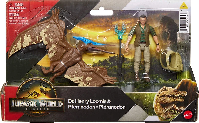 Jurassic World Rebirth Coffret figurines Dr Henry Loomis, Ptéranodon