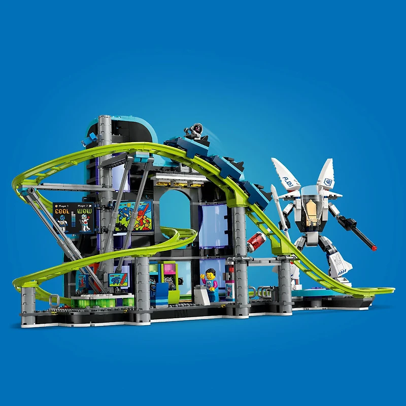 LEGO City Robot World Roller-Coaster Park Set, Building Toy with 8 Minifigures, Creative Gift for Kids, 60421