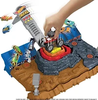 Hot Wheels- Monster Trucks - Arena Smashers- Coffret de Jeu- PARC À DESTRUCTION SUPRÊME Bone Shaker