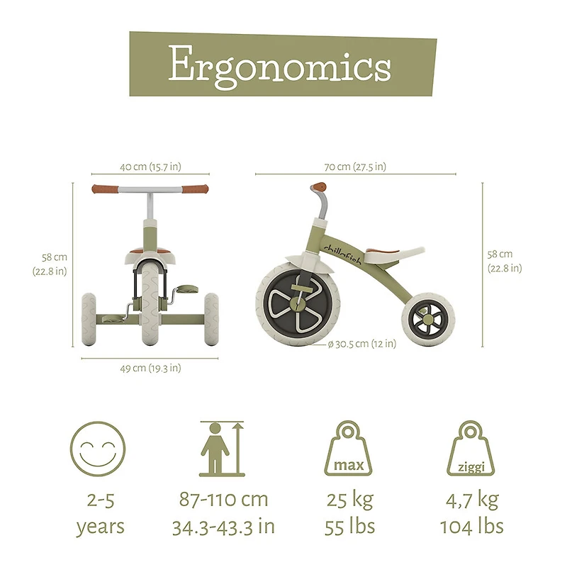 Chillafish Ziggi Tricycle Olive
