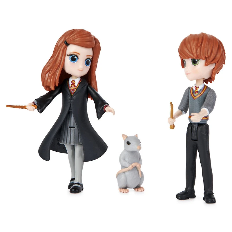 Wizarding World Harry Potter, Magical Minis Ron and Ginny Weasley Friendship Set with 2 Creatures