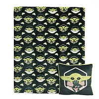Ensemble de jeté et coussin 2 pièces Star Wars The Mandalorian