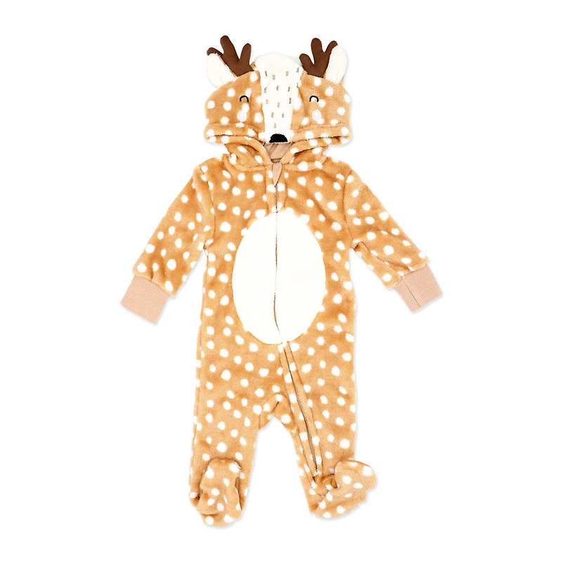 Baby Mode Poussette en flanelle à capuchon : Cerf bronzé nouveau-n