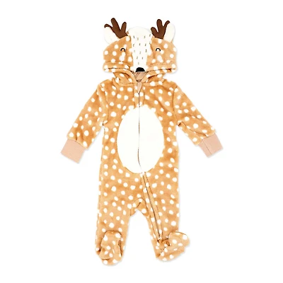 Baby Mode Poussette en flanelle à capuchon : Cerf bronzé nouveau-n