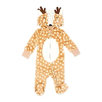 Baby Mode Poussette en flanelle à capuchon : Cerf bronzé nouveau-n