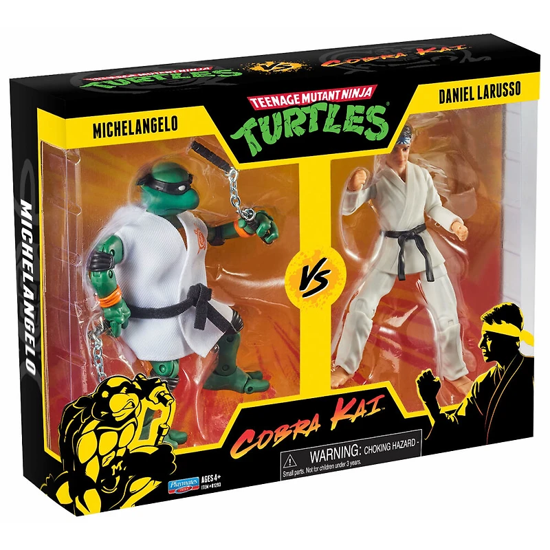 Teenage Mutant Ninja Turtles v. Cobra Kai: Michelangelo v. Daniel LaRusso - 6" Figurine (Pack de 2) - Édition anglaise