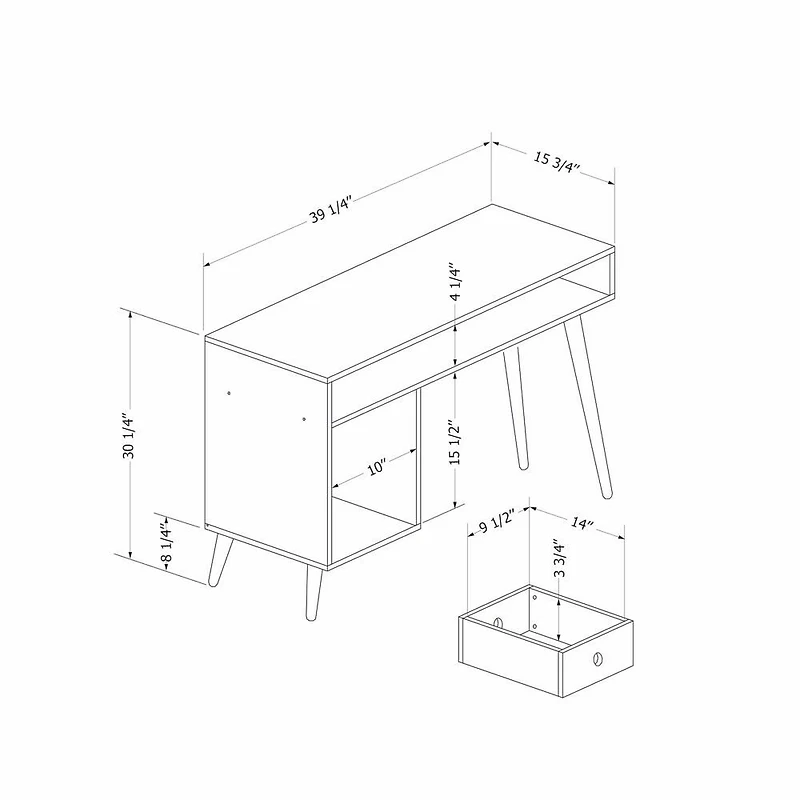 Kodali Computer Desk Natural Walnut
