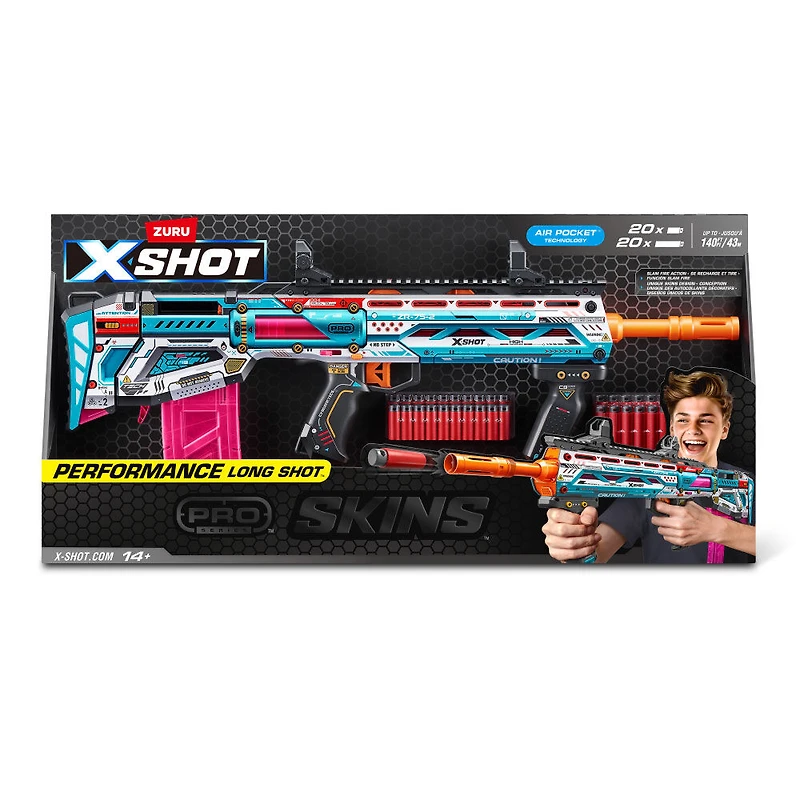 Lance-fléchettes stylisé à longue portée XSHOT série SKINS Pro 1 (40 fléchettes) de ZURU