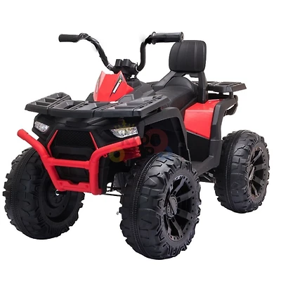 KidsVip 24V Enfants et Tout-Petits Titan Quad/ATV Voiture Eléctrique avec Commande à Distance - Rouge - Édition anglaise
