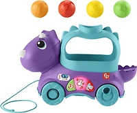 Fisher-Price Toddler Poppin' Triceratops Dinosaur Pull Toy - Multi-Language Version
