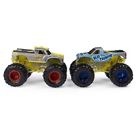 Monster Jam, Monster trucks Radical Rescue vs Blue Thunder officiels qui changent de couleur en métal moulé, échelle 1:64