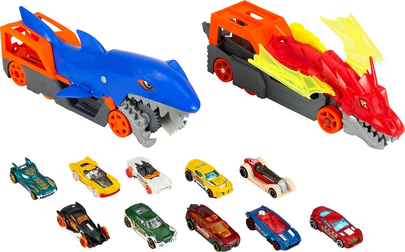 HotWheels-Coffret Transporteurs de Combat Créatures HWC-10voitures