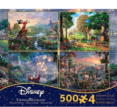 Ceaco Thomas Kinkade Disney 4 en 1 puzzle multipack