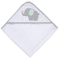 Koala Baby - 2-Pack Baby Hooded Towel & Washcloth Set - White & Grey Elephant