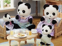 Calico Critters Pookie Panda Family, Lot de 4 figurines de poupée à collectionner