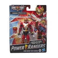 Power Rangers Dino Fury, Dino Knight Ranger rouge, figurine avec clé Dino Fury