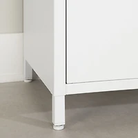 Sweedi Table de chevet avec porte en métal Blanc